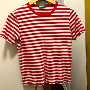 Red and white striped shirt. Women. Small. Used.